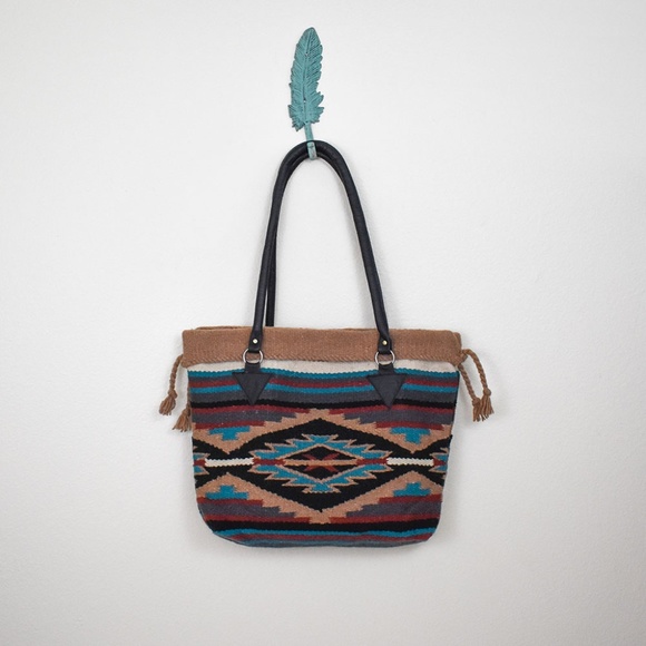 Southwest Boho Bag - Handwoven Wool Malibu Purse - Picture 2 of 8